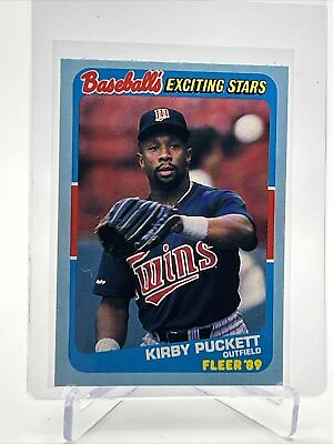 #ad 1989 Fleer Baseball#x27;s Exciting Stars Kirby Puckett Card #34 Mint FREE SHIPPING $1.55