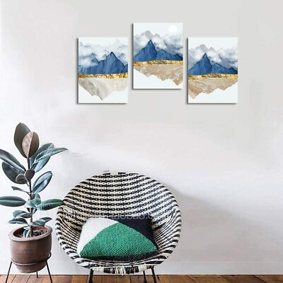 #ad 3 Piece Wall Art Living Room Bedroom Decor Canvas abstract Mountains Paintings $22.95