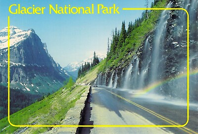 #ad Weeping Wall on Going to the Sun Road Glacier National Park Montana Postcard M9 $4.95