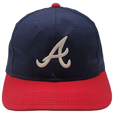 #ad Vintage Atlanta Braves Hat Cap Snapback Blue Red Signatures MLB Baseball Mens $22.49