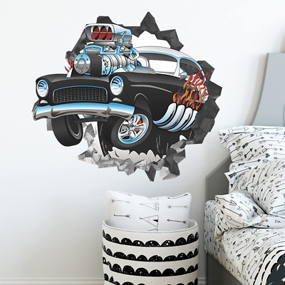 #ad Wall Stickers 3D Cartoon Cars Pattern Decal for Kids Room $16.25