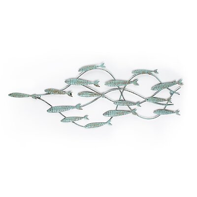 #ad 29.5quot; Metal Fish Wall Decor Vintage Metal Wall Decorations for Living Room Be... $43.50