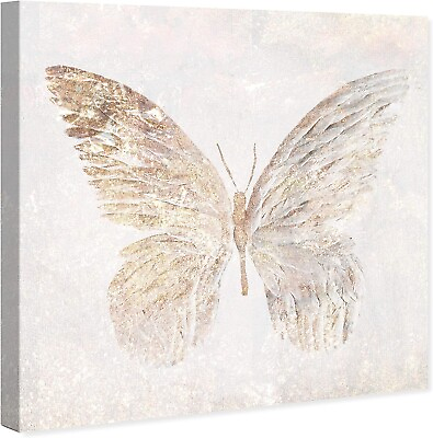 #ad Animals Wall Art Canvas Prints #x27;GOLDEN BUTTERFLY#x27; Oliver Gal 30”x30” *NEW* $49.99
