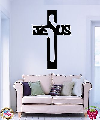 #ad #ad Wall Stickers Vinyl Decal Jesus Holy Cross Religion Religious Symbol z2042 $29.99