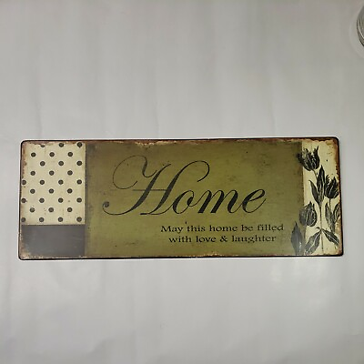 #ad Wall Metal Art HOME May This Home Be Filled With Love Laughter Rustic Sign 15.5quot; $9.99