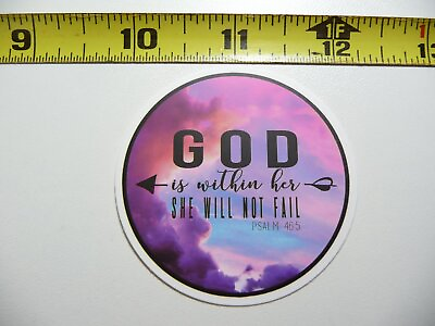#ad RELIGIOUS CLOUDS CIRCLE QUOTE PSALM 46:5 DECAL STICKER CHURCH FAITH CHRISTIAN $2.64