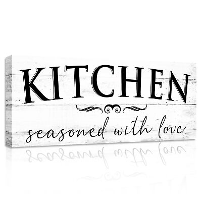 #ad Farmhouse Themed Kitchen Signs Rustic Kitchen Decor Canvas Print Decoration w... $16.55