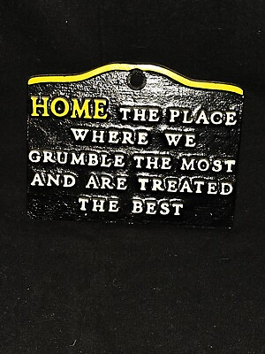 #ad Vintage quot;HOMEquot; Cast Metal Wall Hanging $15.60