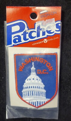 #ad #ad Vintage on Card Washington DC Travel Souvenir Iron On Patch Capitol USA Voyager $7.00