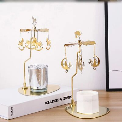 #ad Rotating Candle Holder Candlestick Stainless Steel Table Modern Home Decorations $28.04