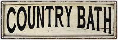 #ad COUNTRY BATH Farmhouse Style Wood Look Sign Gift Metal Decor 106180028125 $26.95