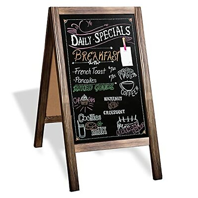 #ad Wooden A Frame Sign with Eraser amp; Chalk 40 x 20 Inches Rustic Natural Wood $65.99