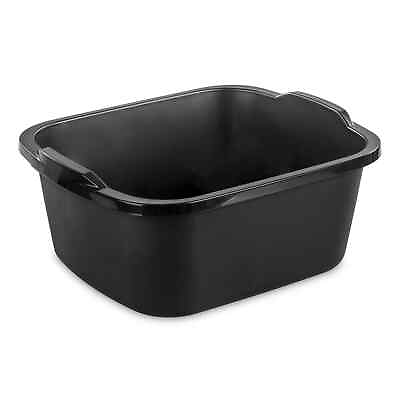 #ad Dishpan Basin Dish Plastic Wash Food Kitchen Storage Box 18 Qt Black Tub Laundry $5.25