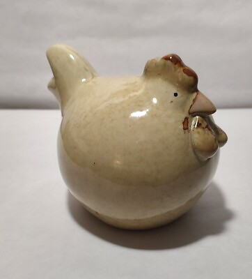 #ad Vintage Fat Rooster Stoneware Shelf Decoration Ceramic Beige Kitchen $24.95
