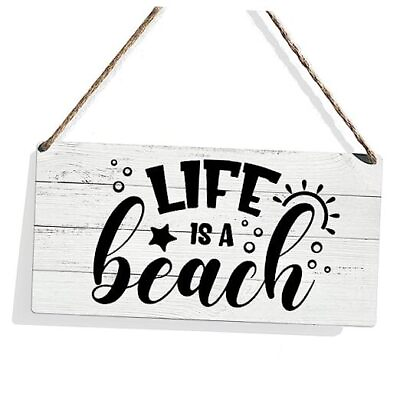 #ad Beach Theme Wooden Rustic Signs Home Wall Decor Country Beach Wood Sign $21.80
