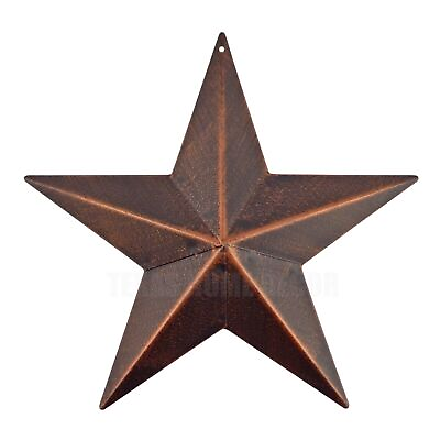 #ad Rustic Texas Metal Barn Star Brushed Bronze Tin Wall Mounted Decor Western 9 in $10.75