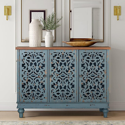 #ad #ad 3 Doors Accent Cabinet Storage Cabinet Kitchen Decorative Buffet amp; Sideboard $229.99