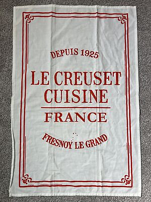 #ad Le Creuset Cuisine Tea Towel Dish Kitchen White Red Cotton France Fresnoy Le Gra $24.99
