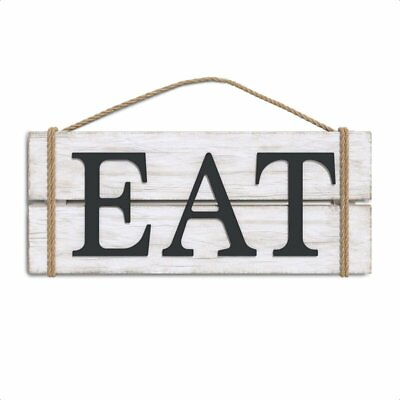 #ad #ad Eat Wood Wall Art Sign Rustic Primitive Farmhouse Country Kitchen 12quot;x6quot; O31 $15.29