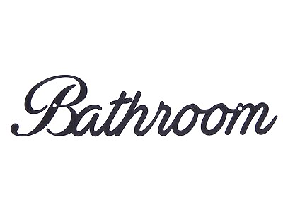 #ad #ad Bathroom Toilet Word Art Sign Home Decor Wall Hanging Cursive Script Typography $10.99