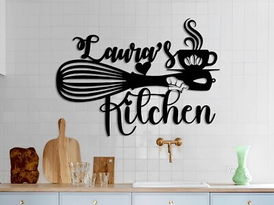 #ad Personalized Kitchen Metal Signs Custom Kitchen Name Monogram Wall Decor $29.95
