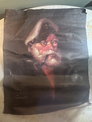 #ad Vintage Bearded Sailor with Tobacco Pipe 16 x 20 in Rolled Canvas Art Print $49.99