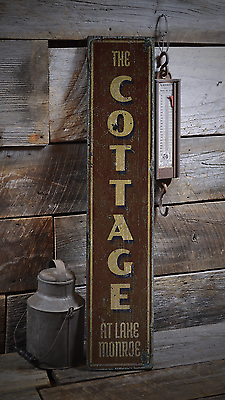 #ad Cottage Vertical Cottage Decor Custom Rustic Distressed Wood Sign $134.10