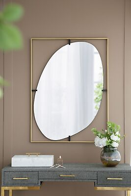 #ad 30x1x40quot; Poppy Mirror Wall Decor，Gold Metal Frame Contemporary Design $196.00