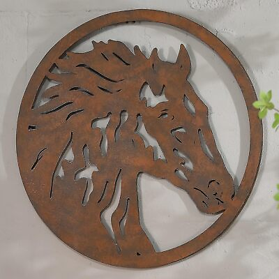 #ad #ad 19.75quot; W X 19.75quot; H Metal Horse Head Wall Art Decor Metal Western Animal Wal... $75.89
