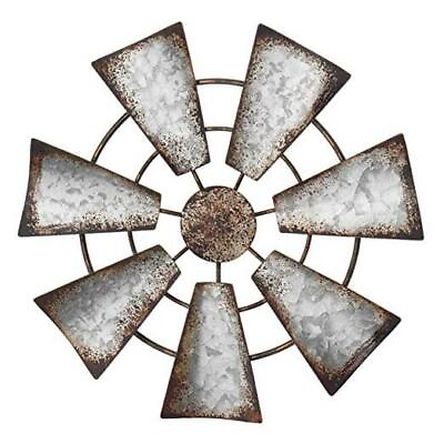 #ad 11.5quot; Small Farmhouse Windmill Wall Decor Rustic Iron Wall Hanging Decoration $29.85