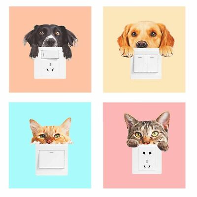 #ad Wall Stickers Cute Pet Cats Dogs Switch Mural Art Decals Bedroom Home Decoration $8.11