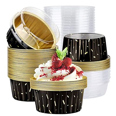 #ad Muffin Liners 50pcs 5oz Disposable Ramekins Aluminum Foil Muffin Cupcake Liners $25.83