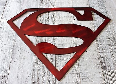 #ad Superman Symbol Metal Wall Art Metallic Red 7quot; $19.98