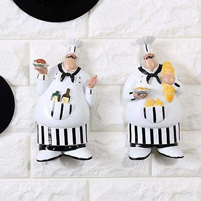 #ad 2x Wall Mount Chef Figurines Hanging Ornament for Farmhouse Decoration $35.04