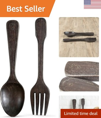 #ad Rustic Wooden Spoon amp; Fork Wall Decor Farmhouse Kitchen Decoration Set of 2 $49.99