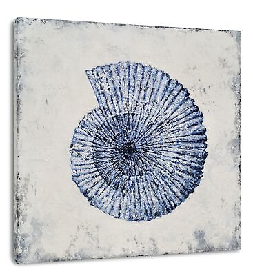 #ad Seashell Canvas Wall Art Blue and White Coastal Painting for Living Room B... $45.73