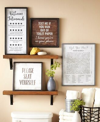 #ad Funny Bathroom Wall Art Prints Farmhouse Decor Quotes Signs Pictures Plaque Gift $79.99