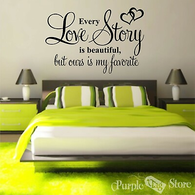 Love Story Vinyl Art Home Wall Bedroom Room Quote Decal Sticker Decoration Heart $31.99