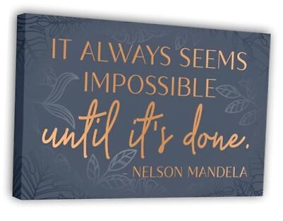 #ad Inspirational Wall Art Canvas Poster for Bedroom It Always Seems Impossible $40.97