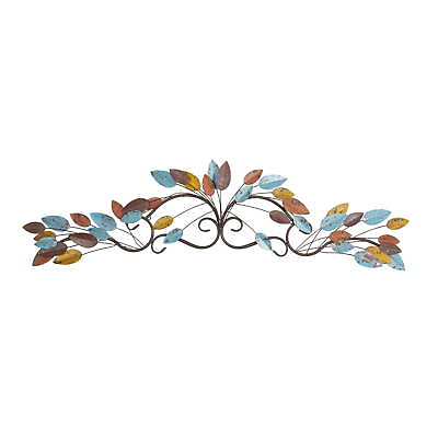 #ad DecMode Multi Colored Metal Leaf Wall Decor Solid metal Colorful metal wall $35.35