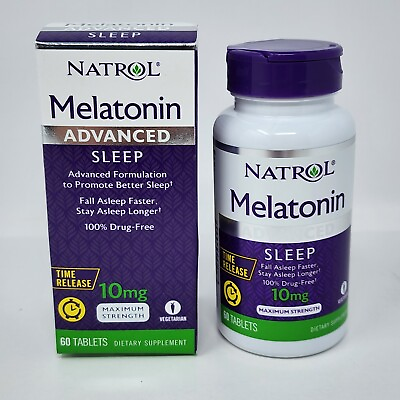 #ad Natrol Melatonin Advanced Time Release 10 mg 60 Tablets 01 2025 $6.29
