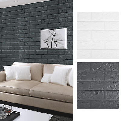 #ad 13x15inch 3D Wall Sticker Wallpaper Self Adhesive Foam Soft Brick DIY Home $7.99