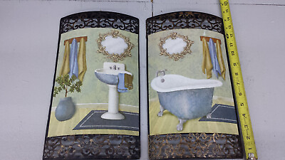 Bathroom Wall Decorations antique tub and sink Wall decorations preowned $24.99