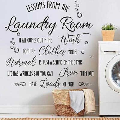 #ad Laundry Room Decal Quote Lessons from The Laundry Room Wall Sticker Laundry R... $18.81