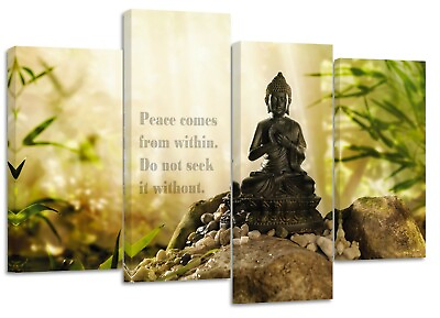 #ad buddha within quote new canvas split prints on wooden bars GBP 32.00