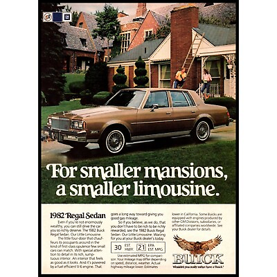 #ad #ad 1982 Buick Regal Sedan Vintage Print Ad Suburbs Suburbia Topiary Wall Art Photo $10.97