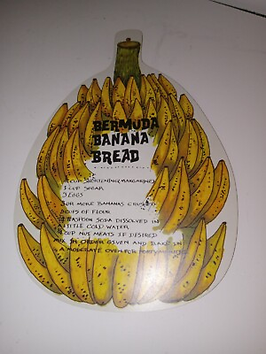 #ad Bermuda Banana Bread Retro Wall Art Vintage 1968 Mint England Chopping Board $14.57