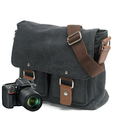 #ad Allacki Retro Canvas Camera Inner Bag Wearable Large Capacity Shoulder Bag $39.90