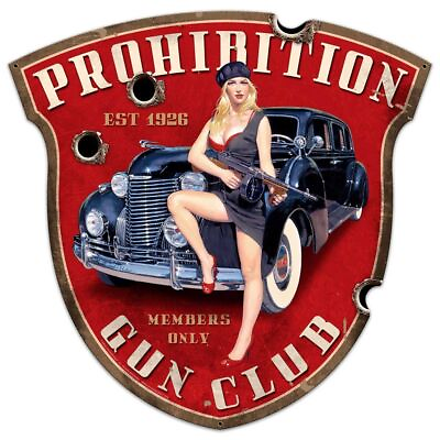 Prohibition Gun Club Shield Vintage Vinyl Decal Sticker Waterproof $3.95