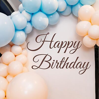#ad Happy Birthday Sign for Backdrop Decal Sign Brown Happy Birthday Party Decal... $25.39